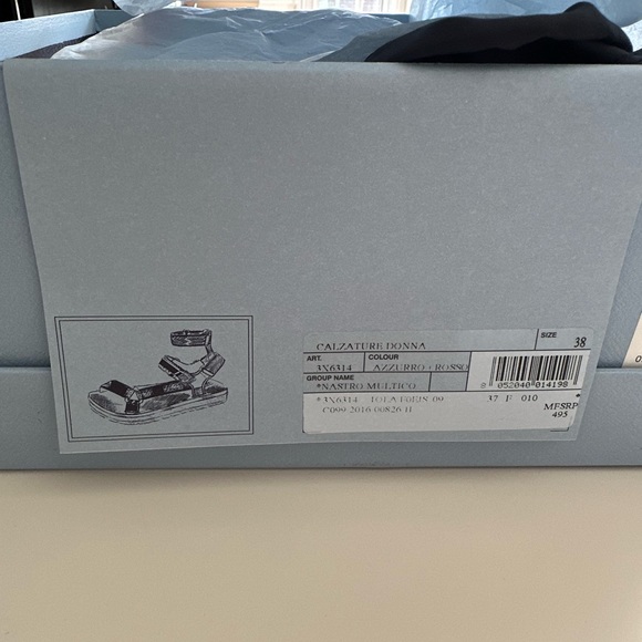 Prada- Linea Printed Velcro Strap Sandals - Picture 2 of 5